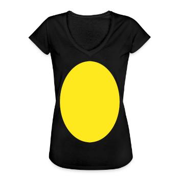 Gele Cirkel - Vrouwen Vintage T-shirt - zwart - Voor - Danielle (179cm)