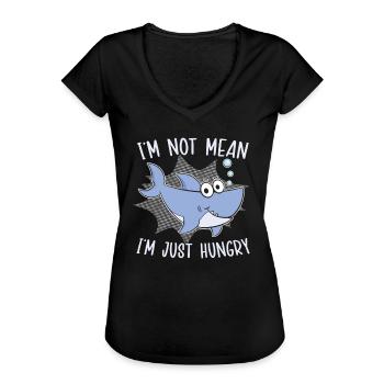 Je ne suis pas méchant, j’ai juste faim de - T-shirt vintage Femme - noir - Devant