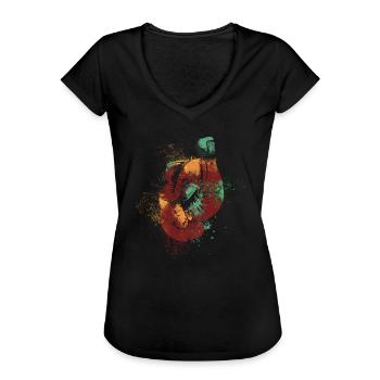 Boxen Boxkampf Boxer - Frauen Vintage T-Shirt - Schwarz - Vorne - Danielle (179cm)