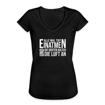 Sarkusmus Schwarzer Humor Lustiges Ironie - Frauen Vintage T-Shirt - Schwarz - Vorne