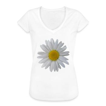 flowering daisies flower, flowers, flowering, floral - Women's Vintage T-Shirt - black - Front - Danielle (179cm)