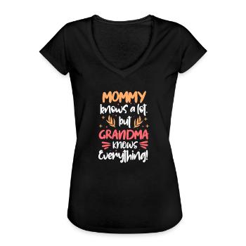 Grand-mère grand-mère - T-shirt vintage Femme - noir - Devant - Danielle (179cm)