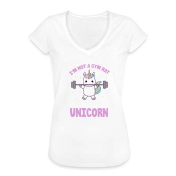 Gym Einhorn - Frauen Vintage T-Shirt - Schwarz - Vorne