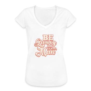 60er 70er Jahre - Frauen Vintage T-Shirt - Schwarz - Vorne - Danielle (179cm)