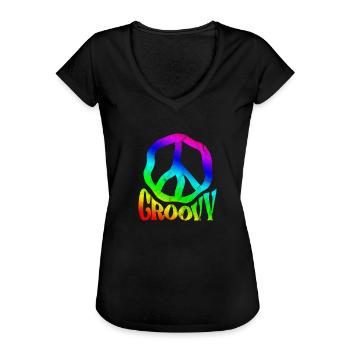 Hippy - Women's Vintage T-Shirt - black - Front - Danielle (179cm)