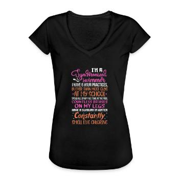 Natation synchronisée - T-shirt vintage Femme - noir - Devant - Danielle (179cm)