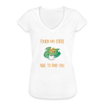 Dragon Coffee Dragon Caffeine Dragon Gift - Women's Vintage T-Shirt - black - Front - Danielle (179cm)
