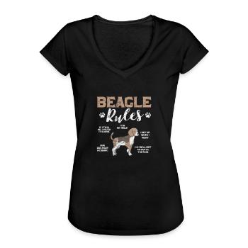 Beagle - Frauen Vintage T-Shirt - Schwarz - Vorne