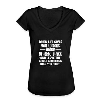 Motivation - Vintage-T-shirt dam - svart - Fram