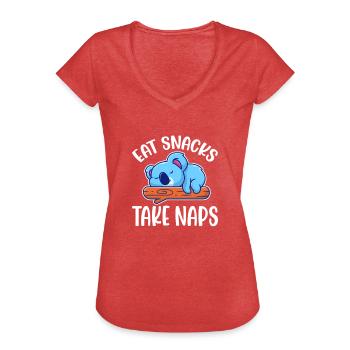 Koala Koala Bear Australie Bear Gift - T-shirt vintage Femme - rouge chiné - Devant - Danielle (179cm)