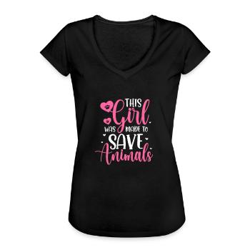 Veterinarian - Women's Vintage T-Shirt - black - Front - Danielle (179cm)