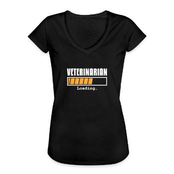 Tierarzt - Frauen Vintage T-Shirt - Schwarz - Vorne - Danielle (179cm)