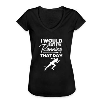 Laufen - Frauen Vintage T-Shirt - Schwarz - Vorne