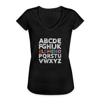 École maternelle - T-shirt vintage Femme - noir - Devant - Danielle (179cm)