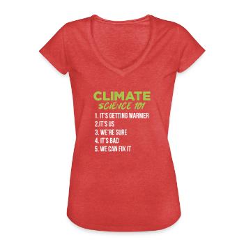 Climate change - Women's Vintage T-Shirt - heather red - Front - Danielle (179cm)