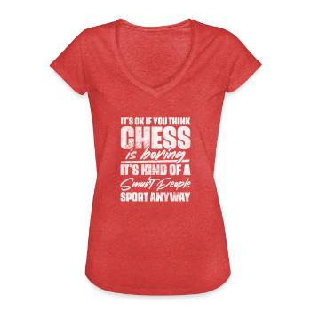 Chess - Women's Vintage T-Shirt - heather red - Front - Danielle (179cm)
