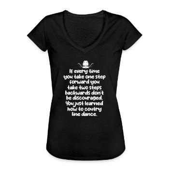 Linedance Country Line Dancer Linedancing Cadeau - Vrouwen Vintage T-shirt - zwart - Voor