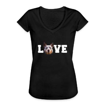 Australian Cattle Dog Hund Hunde Geschenk - Frauen Vintage T-Shirt - Schwarz - Vorne - Danielle (179cm)