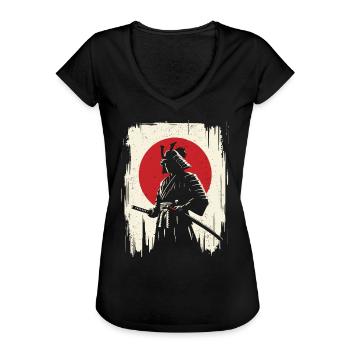 Samurai - Frauen Vintage T-Shirt - Schwarz - Vorne - Danielle (179cm)