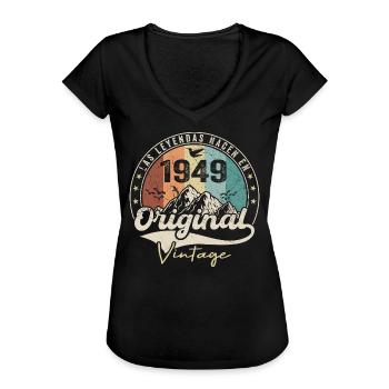 Rétro 1949 Cadeau Anniversaire 1949 Vintage 1949 - T-shirt vintage Femme - noir - Devant - Danielle (179cm)