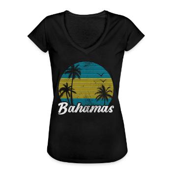 Bahamas - T-shirt vintage Femme - noir - Devant - Danielle (179cm)