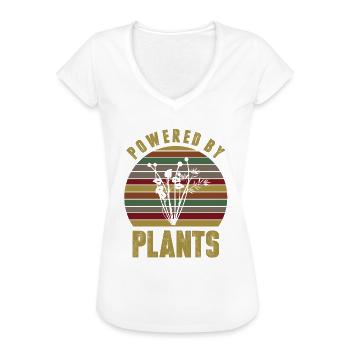 Veganistisch vegetarisch - Vrouwen Vintage T-shirt - zwart - Voor - Danielle (179cm)