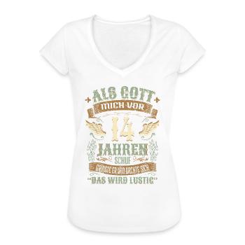 14 Geburtstag Geschenk Jahre Lustig - Frauen Vintage T-Shirt - Schwarz - Vorne - Danielle (179cm)