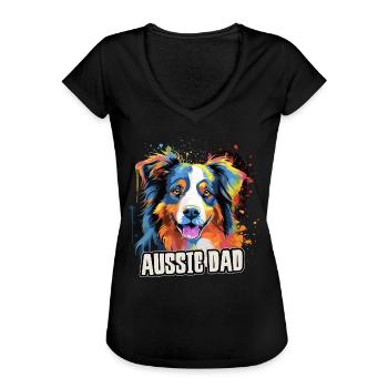 Australian Shepherd Hund Aussie Geschenk Spruch - Frauen Vintage T-Shirt - Schwarz - Vorne