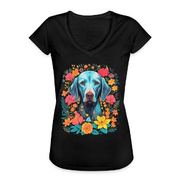 Weimaraner Hund Geschenk - Frauen Vintage T-Shirt - Schwarz - Vorne - Danielle (179cm)