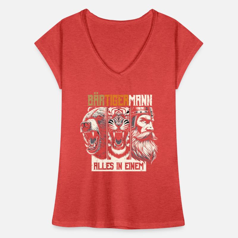 Bärtigermann Bär Tiger Mann Geschenk Bart Sprüche Frauen Vintage T-Shirt