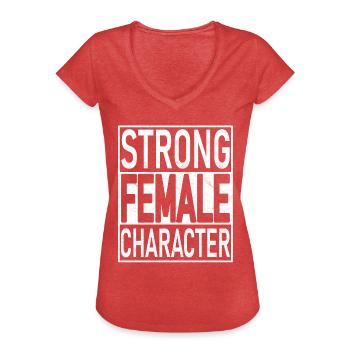 Starker weiblicher Charakter - Frauen Vintage T-Shirt - Rot meliert - Vorne - Danielle (179cm)