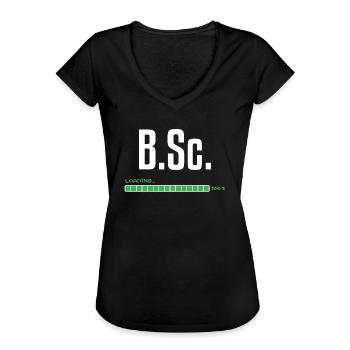 Bachelor of Science B.Sc. Graduation gift - Women's Vintage T-Shirt - black - Front - Danielle (179cm)