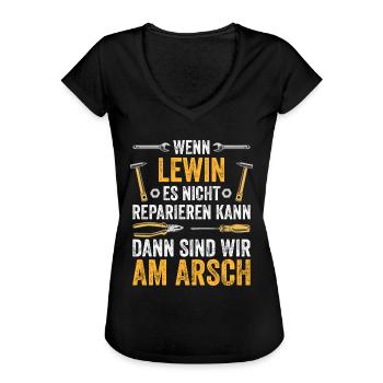 Lustiges Lewin Handwerker Heimwerker Sprüche - Frauen Vintage T-Shirt - Schwarz - Vorne - Danielle (179cm)