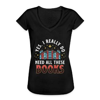 Really Need Books - T-shirt vintage Femme - noir - Devant - Danielle (179cm)