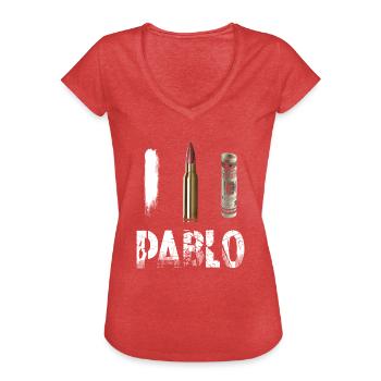 Pablo Escobar - Women's Vintage T-Shirt - heather red - Front - Danielle (179cm)