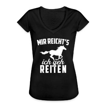 Mir Reichts Reiterin Reiten Pferde - Frauen Vintage T-Shirt - Schwarz - Vorne - Danielle (179cm)