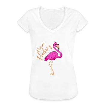 Flamingo, pink flamingo, flamingo flamingos - Women's Vintage T-Shirt - black - Front - Danielle (179cm)