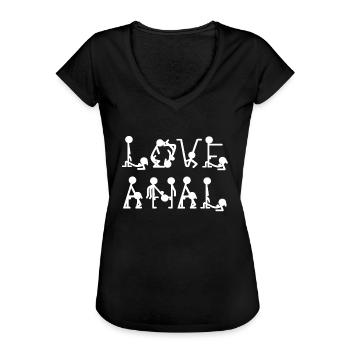 Liefde Anaal - Vrouwen Vintage T-shirt - zwart - Voor - Danielle (179cm)