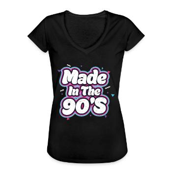 années quatre-vingt-dix - T-shirt vintage Femme - noir - Devant - Danielle (179cm)