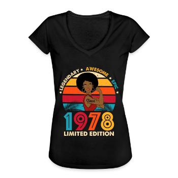 1978 Anniversaire Afro Femme Edition Limitée - T-shirt vintage Femme - noir - Devant