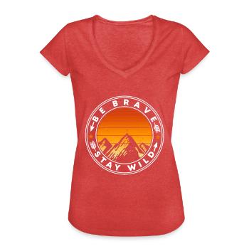Mutig bleiben wild - Frauen Vintage T-Shirt - Rot meliert - Vorne - Danielle (179cm)