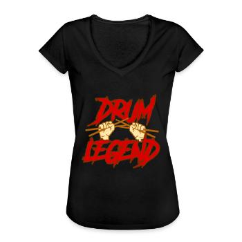 Légende du tambour - T-shirt vintage Femme - noir - Devant - Danielle (179cm)