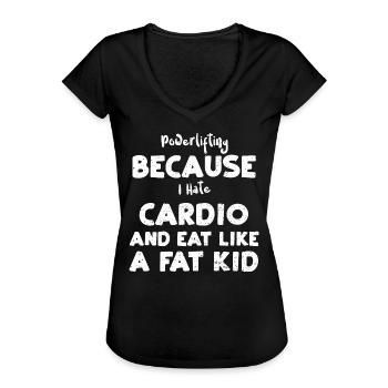 Powerlifting Because I Hate Card... - Women's Vintage T-Shirt - black - Front - Danielle (179cm)