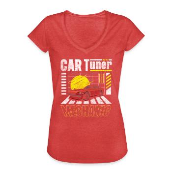 Auto Mechaniker Treffen Garage - Frauen Vintage T-Shirt - Rot meliert - Vorne - Danielle (179cm)