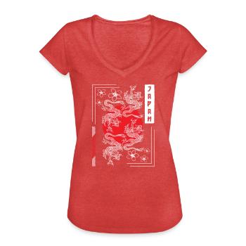 Orient Kämpfer Zeichnungen Märchen - Frauen Vintage T-Shirt - Rot meliert - Vorne - Danielle (179cm)