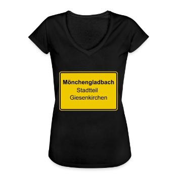 Moenchengladbach Stadtteil Giesenkirchen - Frauen Vintage T-Shirt - Schwarz - Vorne - Danielle (179cm)