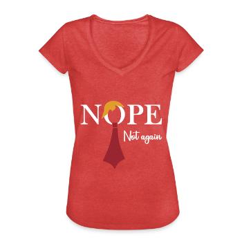Non. Pas encore - T-shirt vintage Femme - rouge chiné - Devant - Danielle (179cm)