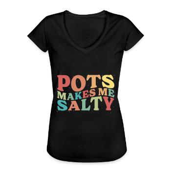 Dysautonomia Awareness Chronic Illness - Women's Vintage T-Shirt - black - Front - Danielle (179cm)