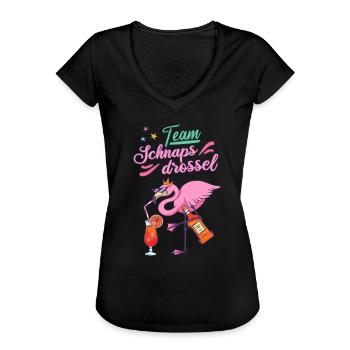 Team Schnapsdrossel Mädelsabend Geschenk - Frauen Vintage T-Shirt - Schwarz - Vorne - Danielle (179cm)