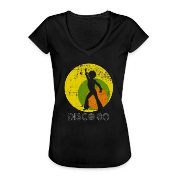 Disco 80s Retro Style Dance Gift - Dame vintage T-shirt - sort - Foran